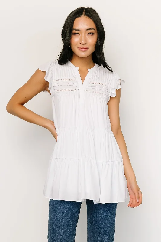 Margaret Tiered Top | White