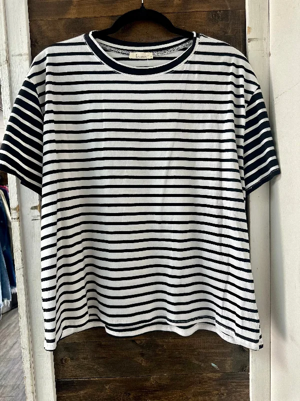 Striped Top - Ivory / Black