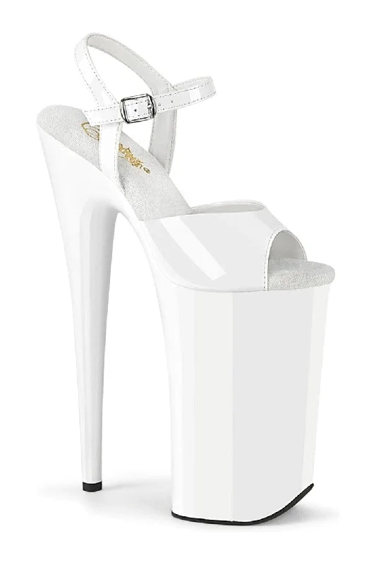 BEYOND-009 White Patent Sandal