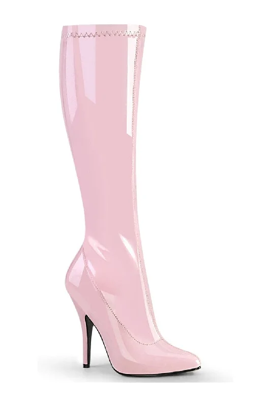 SEDUCE-2000 Pink Patent Knee Boot