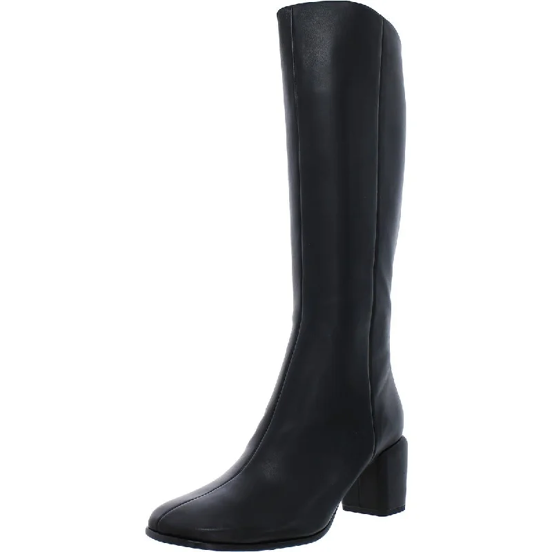 Maggie High Womens Leather Square Toe Knee-High Boots