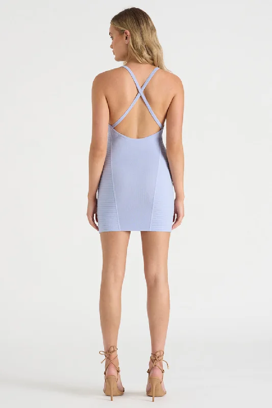 THE LUREX MINI DRESS - LILAC