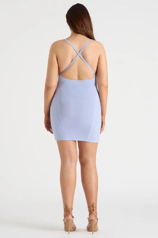 THE LUREX MINI DRESS - LILAC