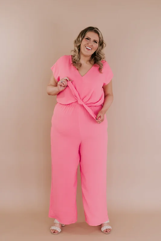 Strike A Pose Jumpsuit, Coral