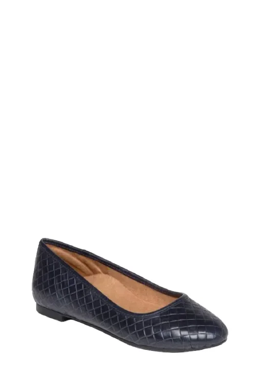 Women's Lyla Ballet Flat Shoes In Navy