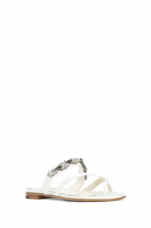 MANOLO BLAHNIK WOMAN WHITE SANDALS & SLIDES