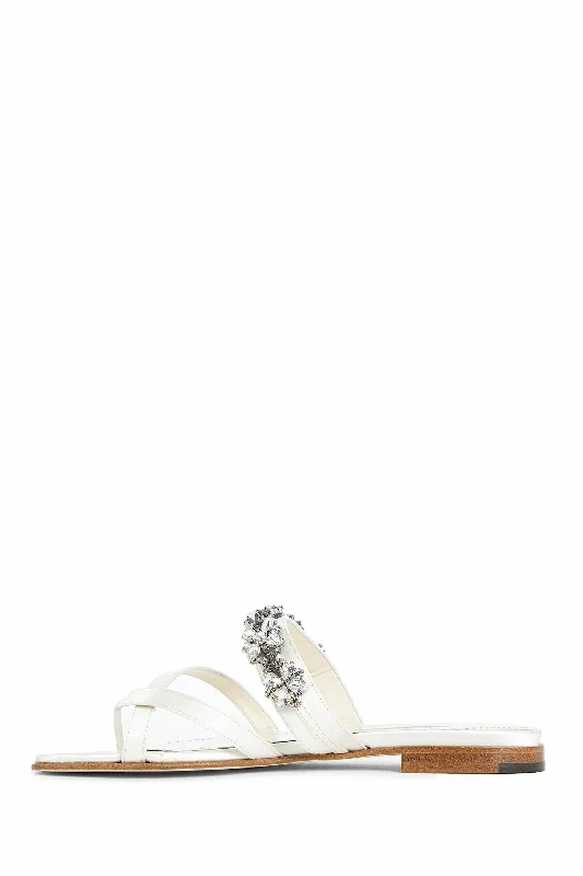 MANOLO BLAHNIK WOMAN WHITE SANDALS & SLIDES