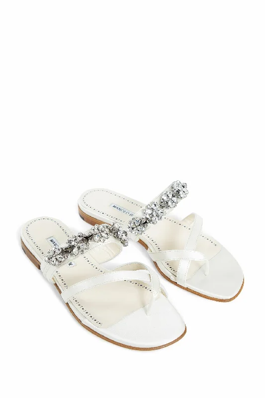 MANOLO BLAHNIK WOMAN WHITE SANDALS & SLIDES