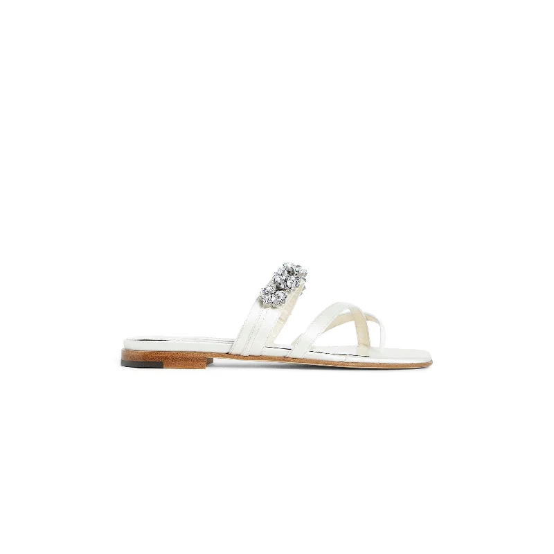 MANOLO BLAHNIK WOMAN WHITE SANDALS & SLIDES