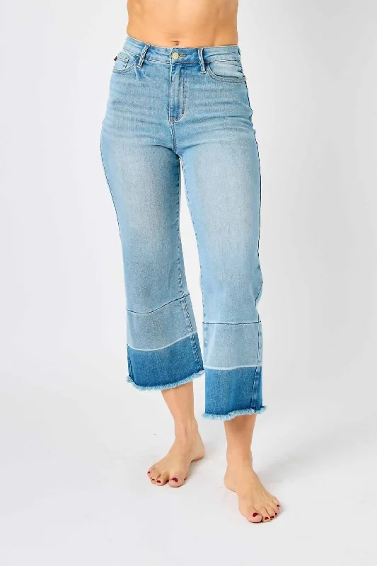 Biggest Sale of the Season!Biggest Sale of the Season!Release Hem Wide Crop Jean In Light Wash