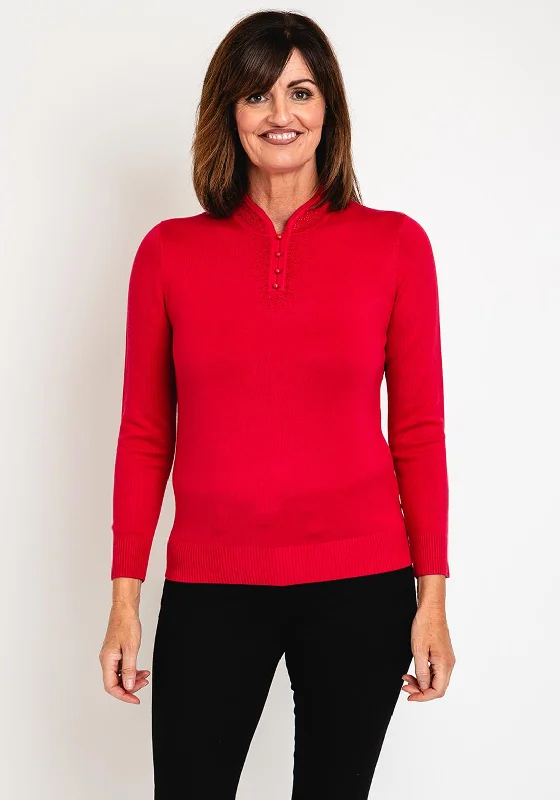 The Sale You’ve Been Waiting For!The Sale You’ve Been Waiting For!Castle Of Ireland Diamante Notch Collar Sweater, Sangria