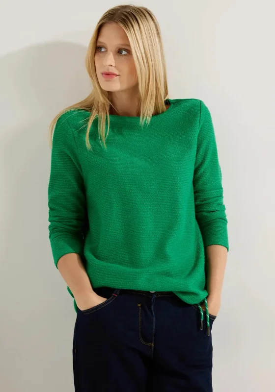 Limited Stock Available!Limited Stock Available!Cecil Textured Drawstring Sweater, Easy Green
