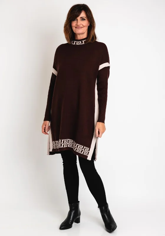Save Like Never Before!Save Like Never Before!Serafina Collection Greek Print Mini Jumper Dress, Coffee & Beige Save Like Never Before!Save Like Never Before!Serafina Collection Greek Print Mini Jumper Dress, Coffee & Beige
