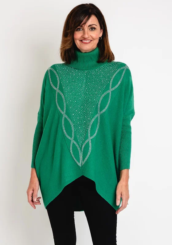 Save More Than Ever!Save More Than Ever!Serafina Collection Rhinestone Embellished Knit Sweater, Green Save More Than Ever!Save More Than Ever!Serafina Collection Rhinestone Embellished Knit Sweater, Green