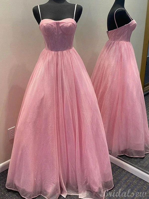 Huge Savings – Act Now!Huge Savings – Act Now!A-line Pink Sparkly Sequin Tulle Long Prom Dresses, Formal Evening Dresses PD263