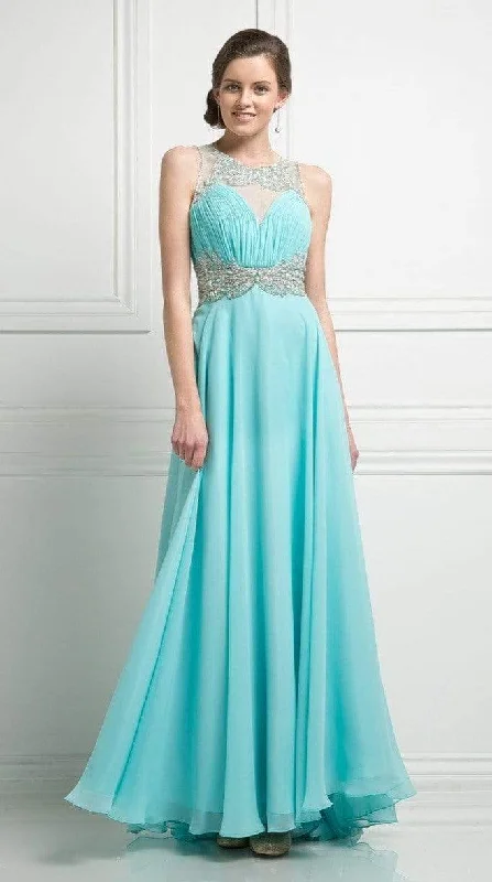 Save More When You Shop More!Cinderella Divine - Embellished Illusion Bateau Chiffon A-line Dress Save More When You Shop More!Cinderella Divine - Embellished Illusion Bateau Chiffon A-line Dress