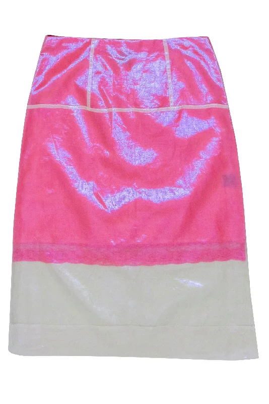 More Discounts, More Joy!More Discounts, More Joy!Marc Jacobs - Bubble Gum Pink w/ Sheer Iridescent Overlay Skirt Sz 4