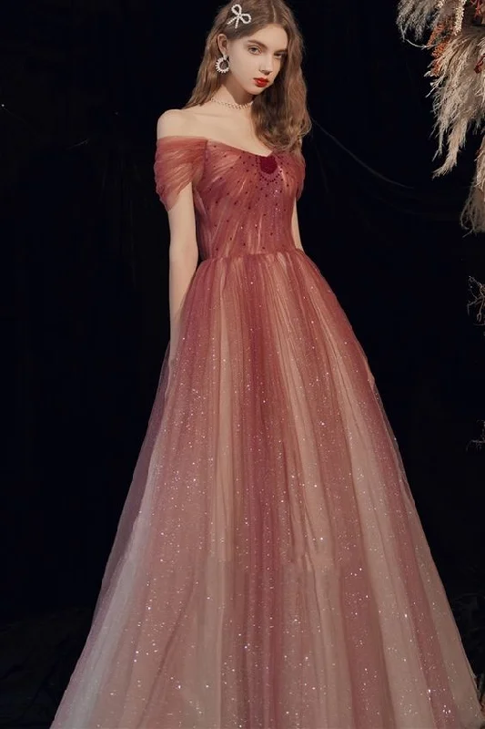 Stock Up and Save!Prom Dress Off the Shoulder Ombre Burgundy Long Evening Dress cg21046 Stock Up and Save!Prom Dress Off the Shoulder Ombre Burgundy Long Evening Dress cg21046