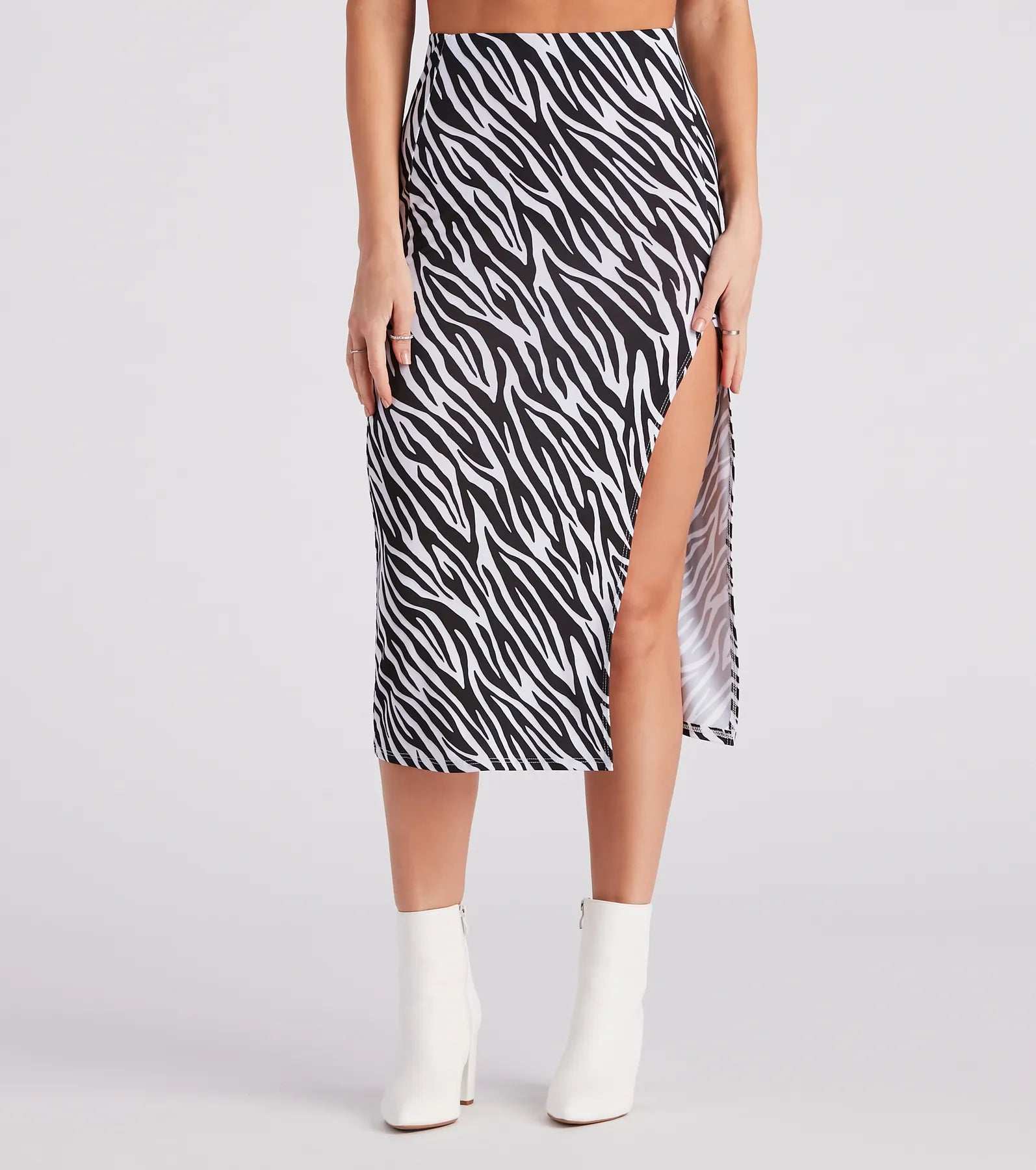 Savings You Can’t Ignore!Savings You Can’t Ignore!Wild Style Zebra Print Midi Skirt