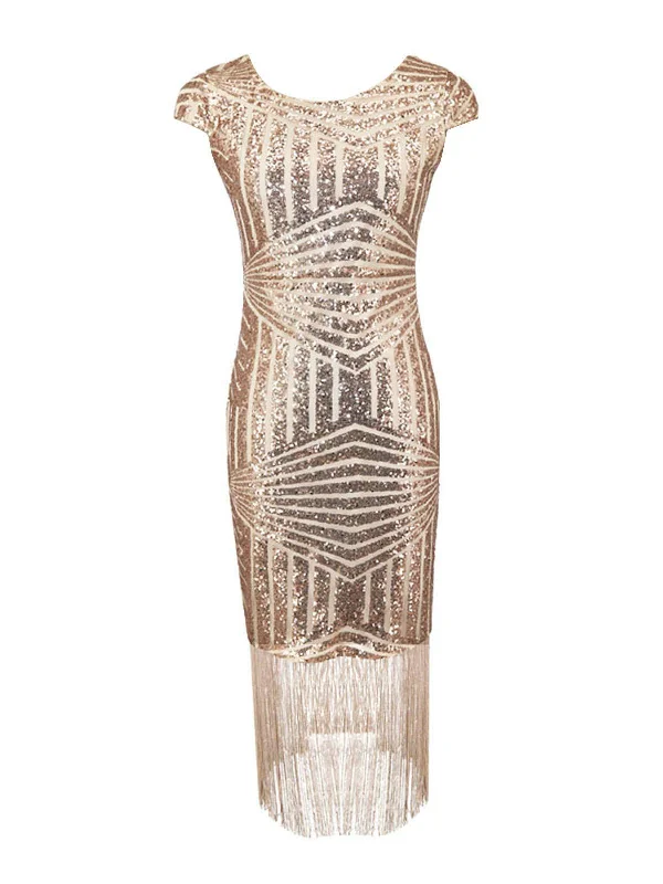 Price Drops You’ll Love!Price Drops You’ll Love!Pink 1920s Sequin Fringed Dress