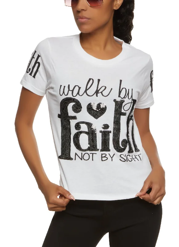 Get the Best for Less!Get the Best for Less!Walk By Faith Not By Sight Sequin Graphic Tee Get the Best for Less!Get the Best for Less!Walk By Faith Not By Sight Sequin Graphic Tee